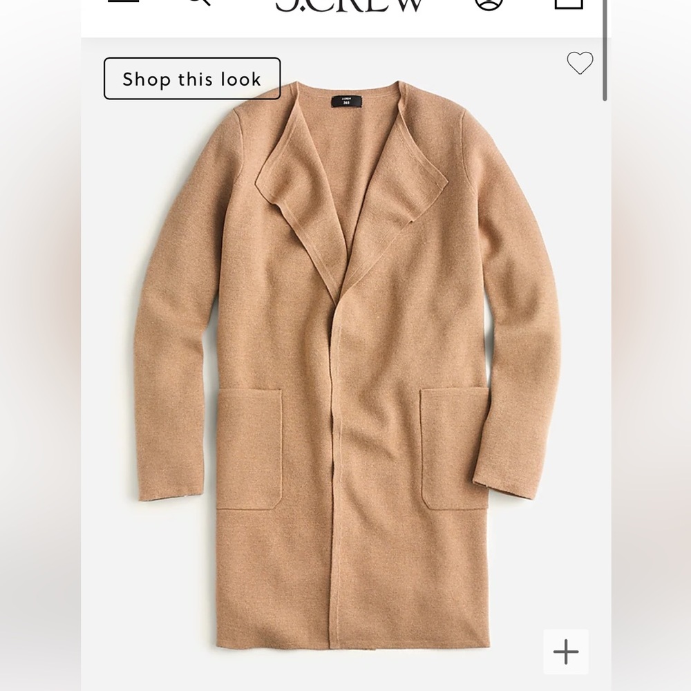 J Crew Juliette Collarless Sweater-Blazer